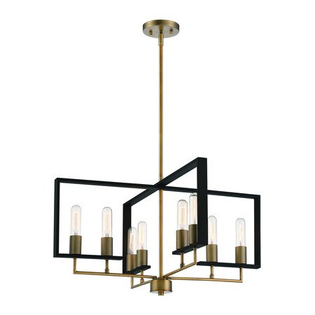 Designers Fountain Chicago Pm 8 Light Modern Old Satin Brass Chandelier For Dining Rooms D233M-8CH-OSB